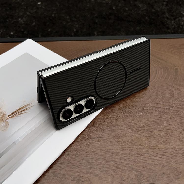 For Samsung Galaxy Z Fold7 Carbon Fiber Texture MagSafe Phone Case