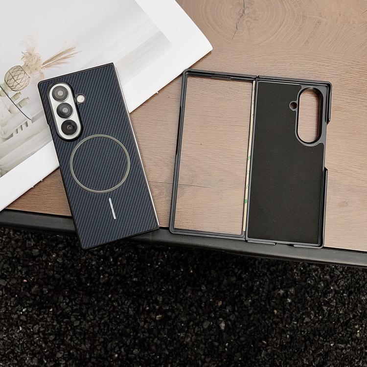 For Samsung Galaxy Z Fold7 Carbon Fiber Texture MagSafe Phone Case
