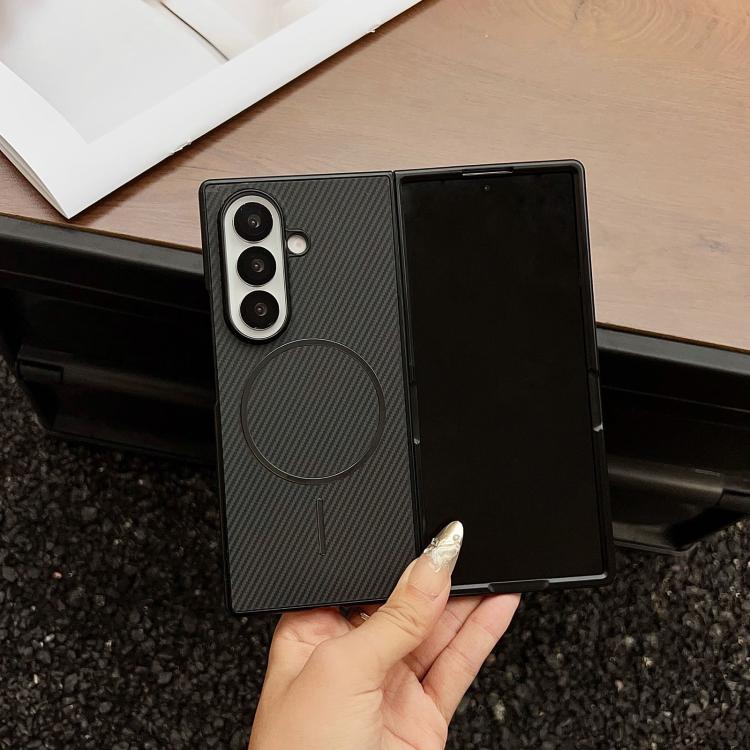 For Samsung Galaxy Z Fold7 Carbon Fiber Texture MagSafe Phone Case