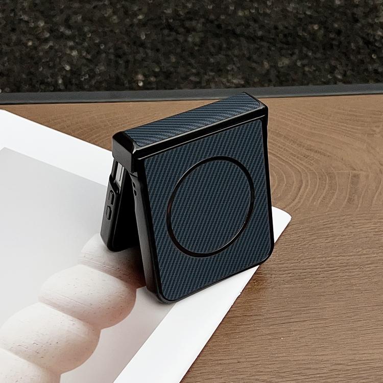 For Xiaomi Mix Flip 2 Three Parts Carbon Fiber Texture MagSafe Phone Case
