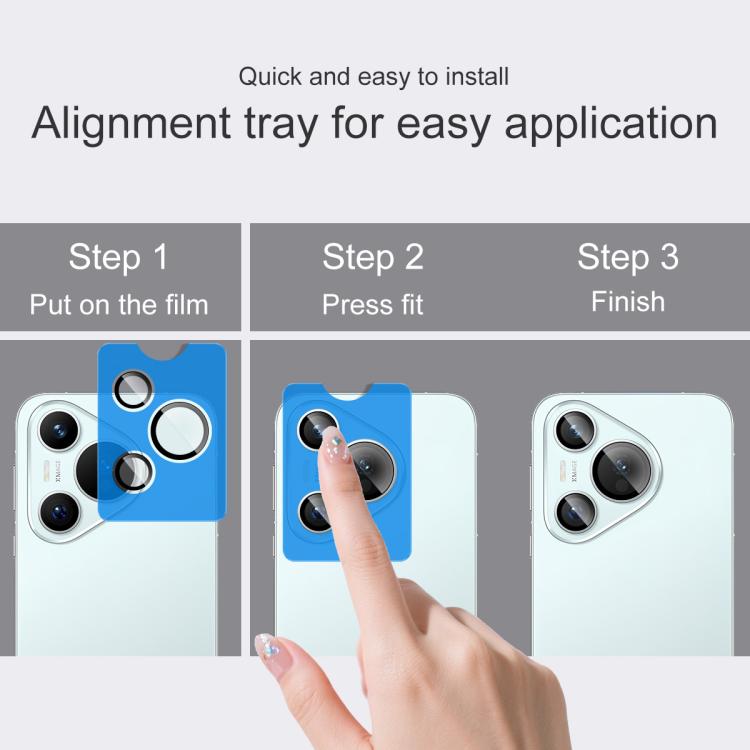 For Huawei Pura 70 imak Glass Rear Camera Lens Film Phone Case Exclusive, Self-positioning Version