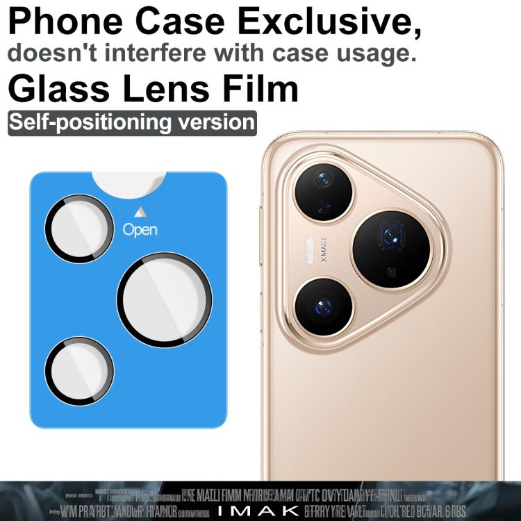 For Huawei Pura 80 Pro / Pura 80 Pro+ imak Glass Rear Camera Lens Film Phone Case Exclusive, Self-positioning Version