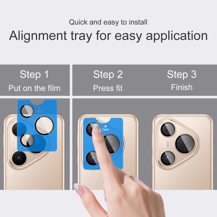 For Huawei Pura 80 Pro / Pura 80 Pro+ imak Glass Rear Camera Lens Film Phone Case Exclusive, Self-positioning Version