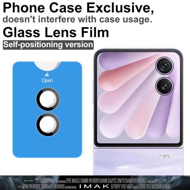 For Honor Magic V Flip 2 imak Glass Rear Camera Lens Film Phone Case Exclusive, Self-positioning Version