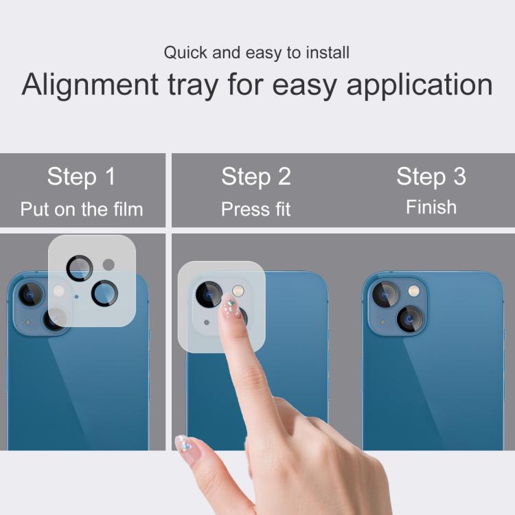For iPhone 13 / 13 mini imak Glass Rear Camera Lens Film Phone Case Exclusive, Self-positioning Version