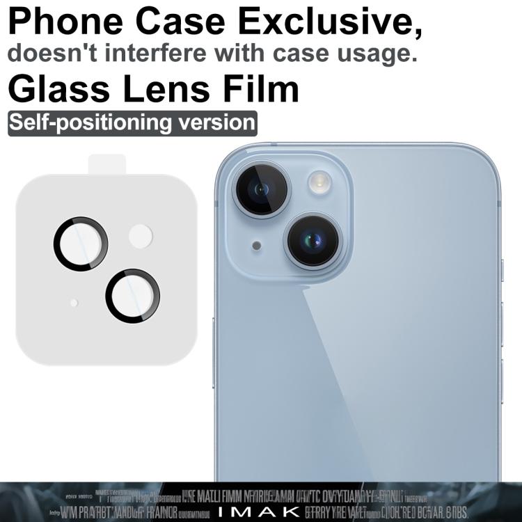 For iPhone 14 / 14 Plus imak Glass Rear Camera Lens Film Phone Case Exclusive, Self-positioning Version