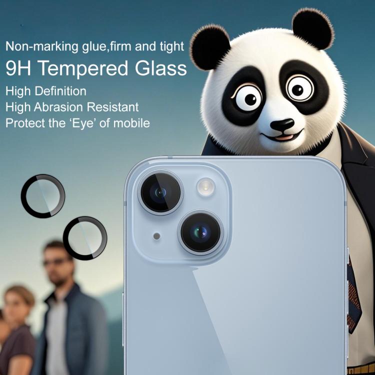 For iPhone 14 / 14 Plus imak Glass Rear Camera Lens Film Phone Case Exclusive, Self-positioning Version