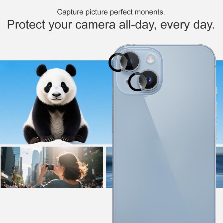 For iPhone 14 / 14 Plus imak Glass Rear Camera Lens Film Phone Case Exclusive, Self-positioning Version