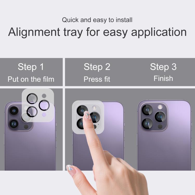 For iPhone 14 Pro / 14 Pro Max imak Glass Rear Camera Lens Film Phone Case Exclusive, Self-positioning Version