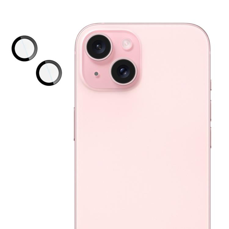 For iPhone 15 / 15 Plus imak Glass Rear Camera Lens Film Phone Case Exclusive, Self-positioning Version