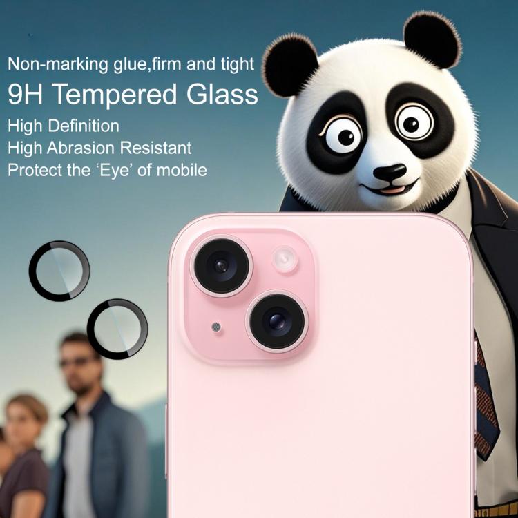 For iPhone 15 / 15 Plus imak Glass Rear Camera Lens Film Phone Case Exclusive, Self-positioning Version
