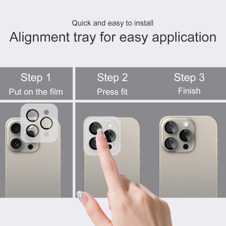 For iPhone 15 Pro / 15 Pro Max imak Glass Rear Camera Lens Film Phone Case Exclusive, Self-positioning Version