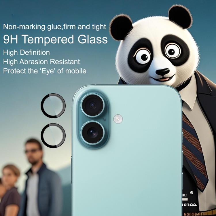 For iPhone 16 / 16 Plus imak Glass Rear Camera Lens Film Phone Case Exclusive, Self-positioning Version