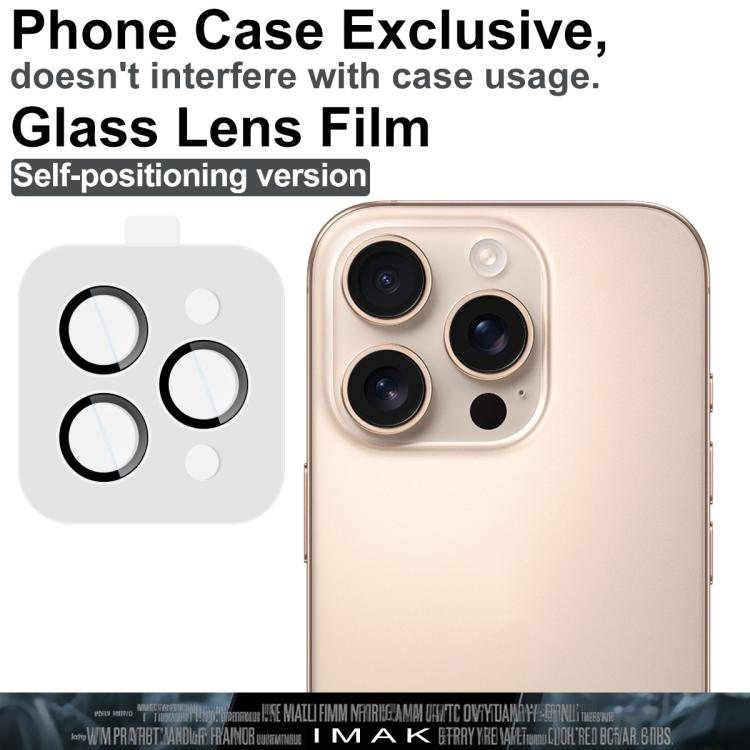 For iPhone 16 Pro / 16 Pro Max imak Glass Rear Camera Lens Film Phone Case Exclusive, Self-positioning Version