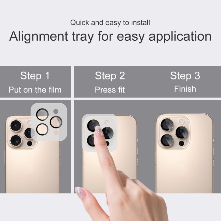 For iPhone 16 Pro / 16 Pro Max imak Glass Rear Camera Lens Film Phone Case Exclusive, Self-positioning Version