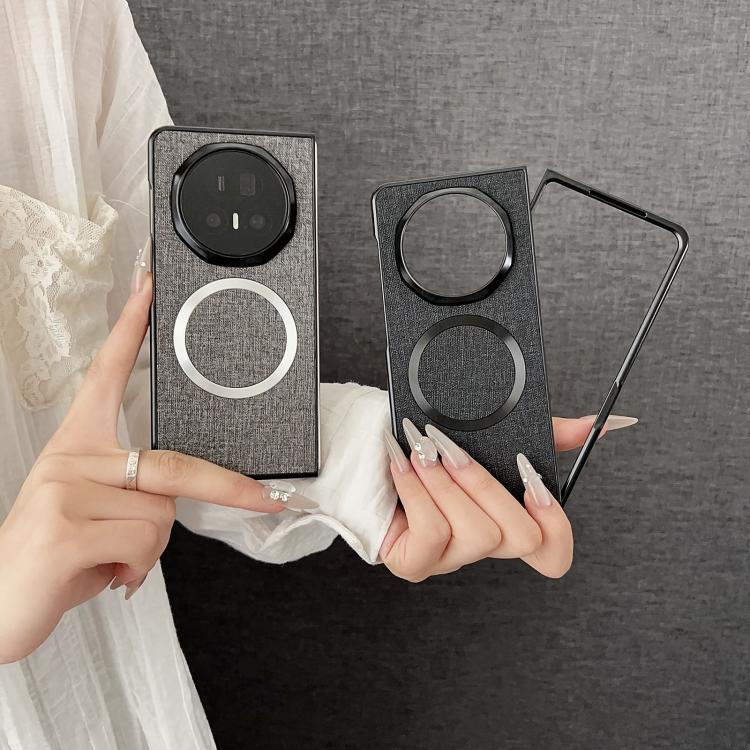 For Honor Magic V5 CD Magsafe Magnetic Cloth Texture Phone Case