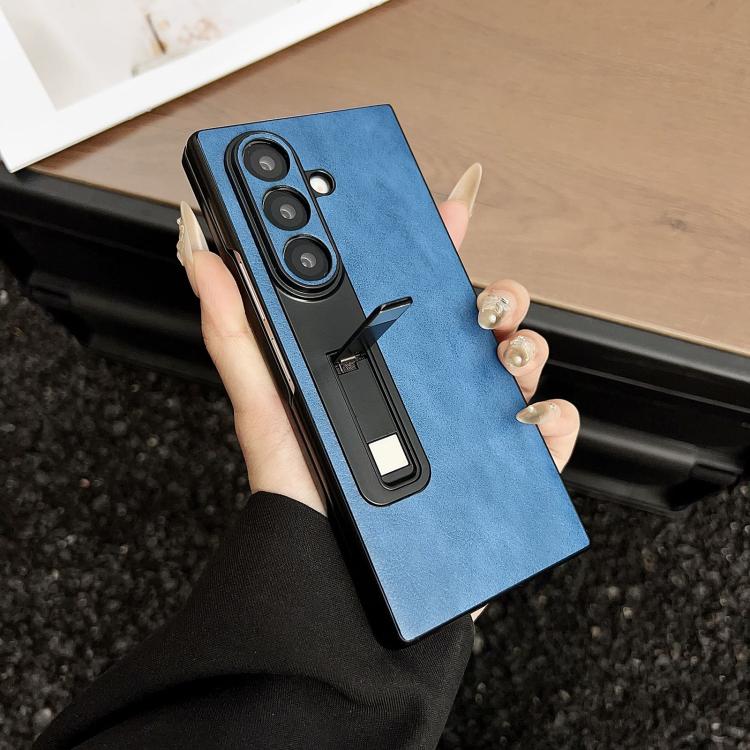 For Samsung Galaxy Z Fold7 Crazy Horse Texture Magnetic Phone Case with Holder