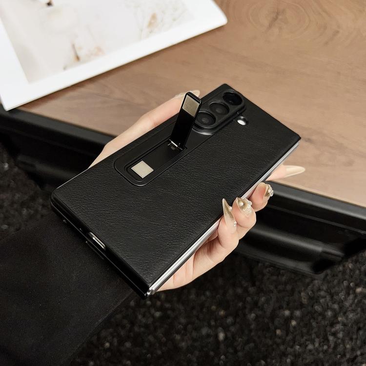 For Samsung Galaxy Z Fold7 Crazy Horse Texture Magnetic Phone Case with Holder
