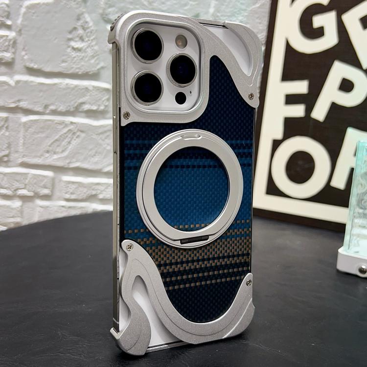For iPhone 14 Pro Metal Frameless 360 Degree Rotation Holder MagSafe Phone Case