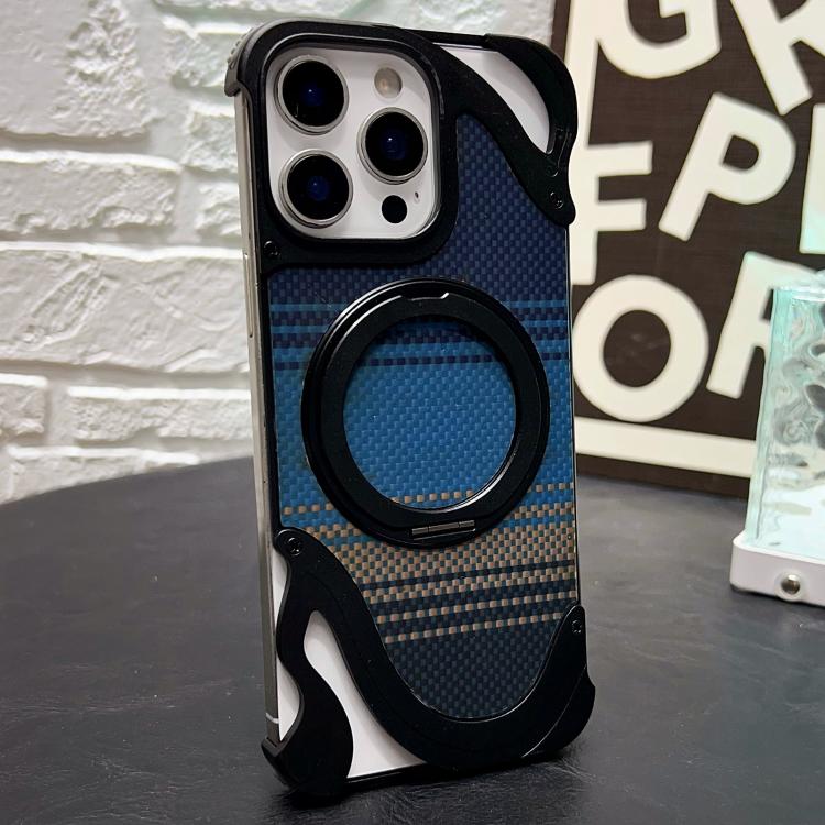For iPhone 14 Pro Max Metal Frameless 360 Degree Rotation Holder MagSafe Phone Case