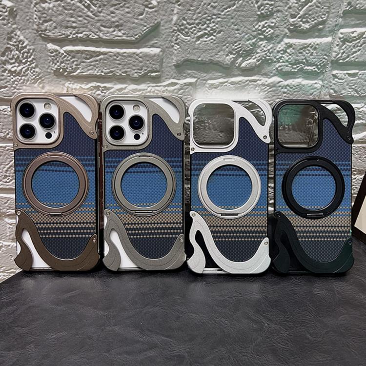 For iPhone 14 Pro Metal Frameless 360 Degree Rotation Holder MagSafe Phone Case