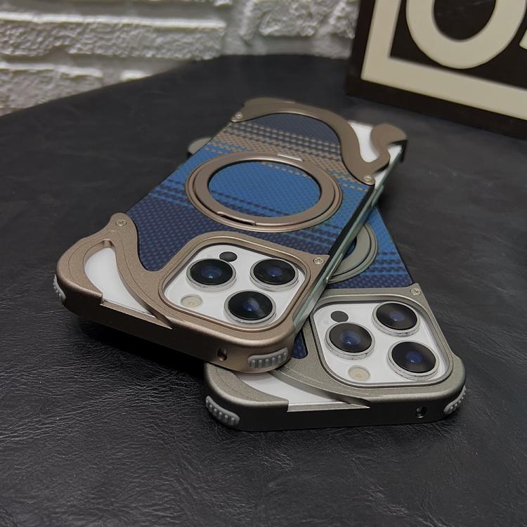 For iPhone 14 Pro Metal Frameless 360 Degree Rotation Holder MagSafe Phone Case
