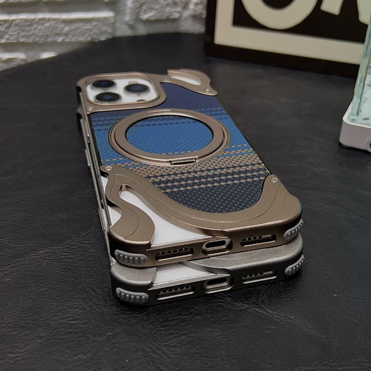 For iPhone 14 Pro Metal Frameless 360 Degree Rotation Holder MagSafe Phone Case