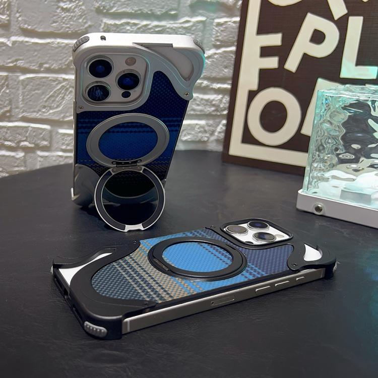 For iPhone 14 Pro Metal Frameless 360 Degree Rotation Holder MagSafe Phone Case
