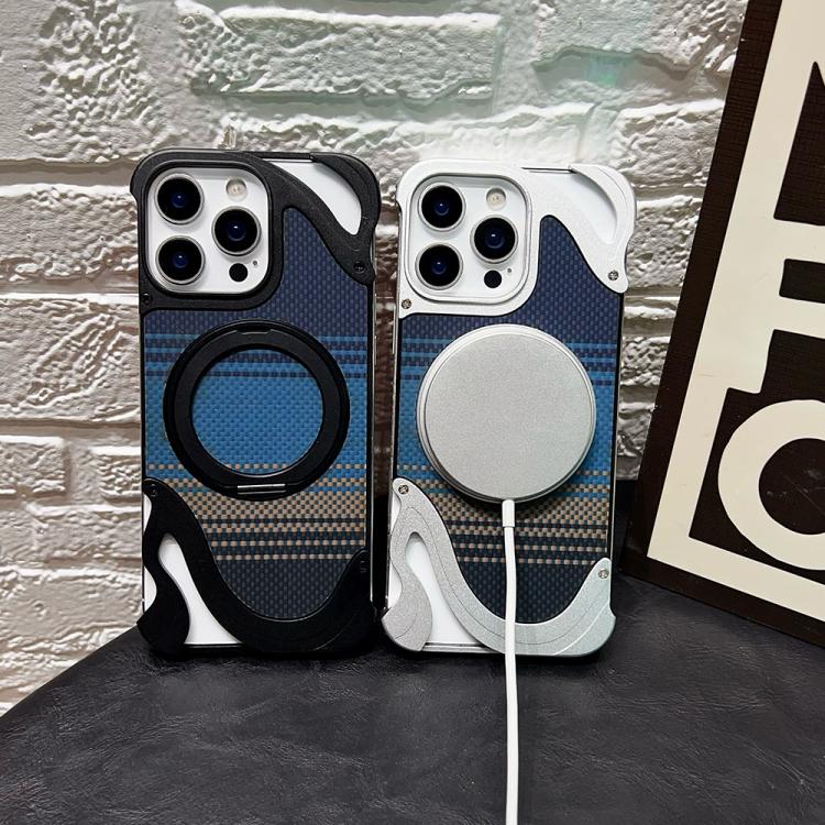 For iPhone 14 Pro Metal Frameless 360 Degree Rotation Holder MagSafe Phone Case