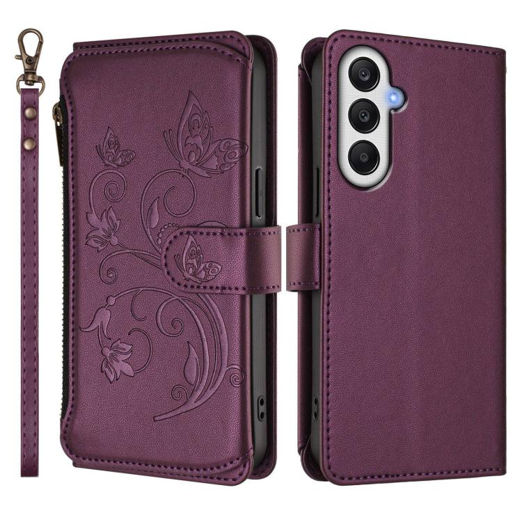 For Samsung Galaxy A05s 4G / F14 4G Butterfly Love Flower Multi-card Zipper Wallet Leather Phone Case