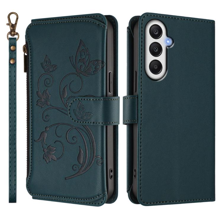 For Samsung Galaxy A05s 4G / F14 4G Butterfly Love Flower Multi-card Zipper Wallet Leather Phone Case
