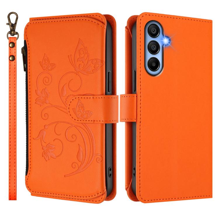 For Samsung Galaxy A15 4G / 5G Butterfly Love Flower Multi-card Zipper Wallet Leather Phone Case