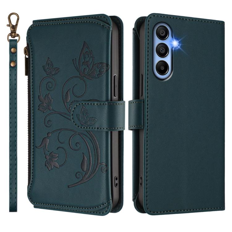For Samsung Galaxy A15 4G / 5G Butterfly Love Flower Multi-card Zipper Wallet Leather Phone Case