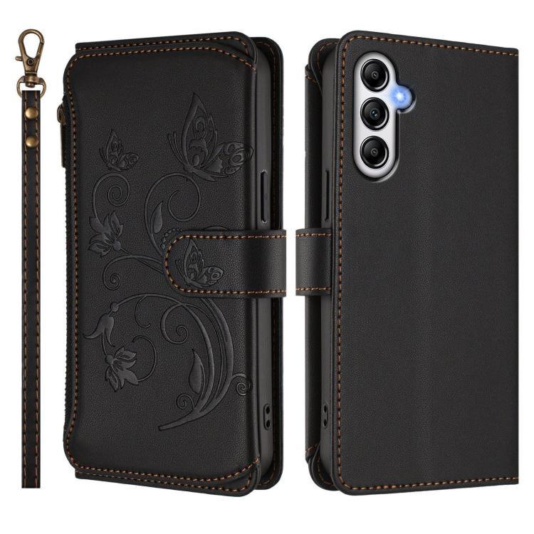 For Samsung Galaxy A25 5G Global Butterfly Love Flower Multi-card Zipper Wallet Leather Phone Case