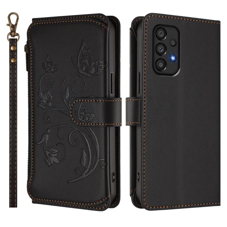 For Samsung Galaxy A33 5G Butterfly Love Flower Multi-card Zipper Wallet Leather Phone Case