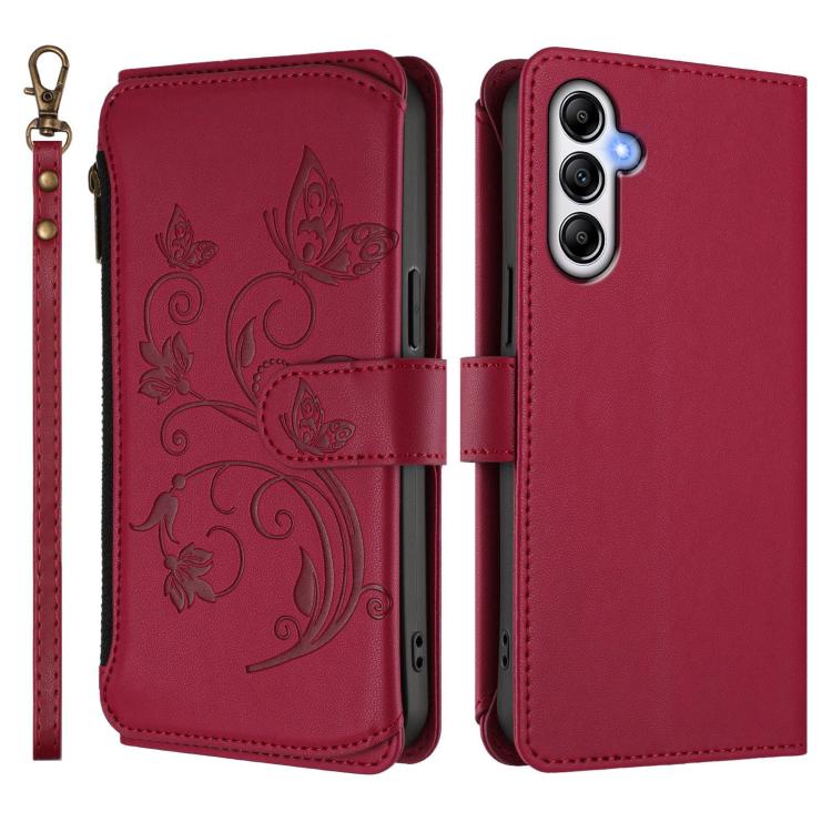 For Samsung Galaxy A35 5G Butterfly Love Flower Multi-card Zipper Wallet Leather Phone Case