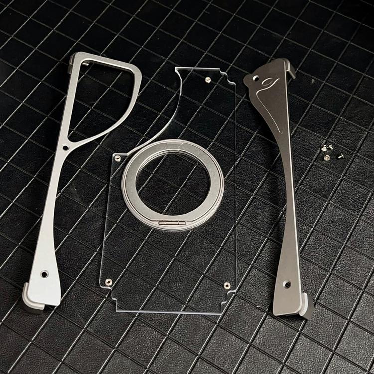 For Samsung Galaxy S23 Ultra 5G Metal Frameless 360 Degree Rotation Holder MagSafe Transparent Phone Case