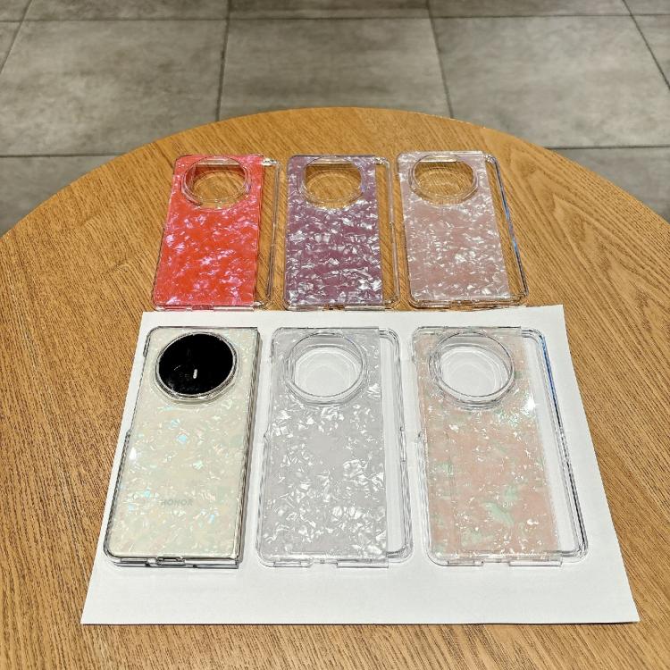 For Honor Magic V5 Pearlescent Shell Texture Phone Case
