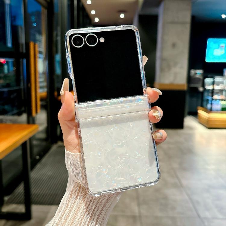 For Samsung Galaxy Z Flip7 5G Three-piece Set Pearlescent Shell Texture Phone Case