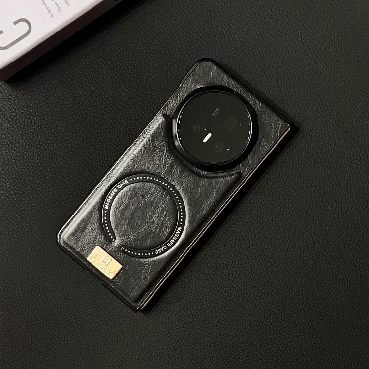 For Honor Magic V5 Crazy Horse Pattern MagSafe Magnetic Phone Case