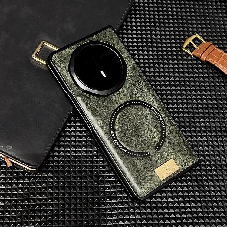 For Honor Magic V6 Crazy Horse Pattern MagSafe Magnetic Phone Case
