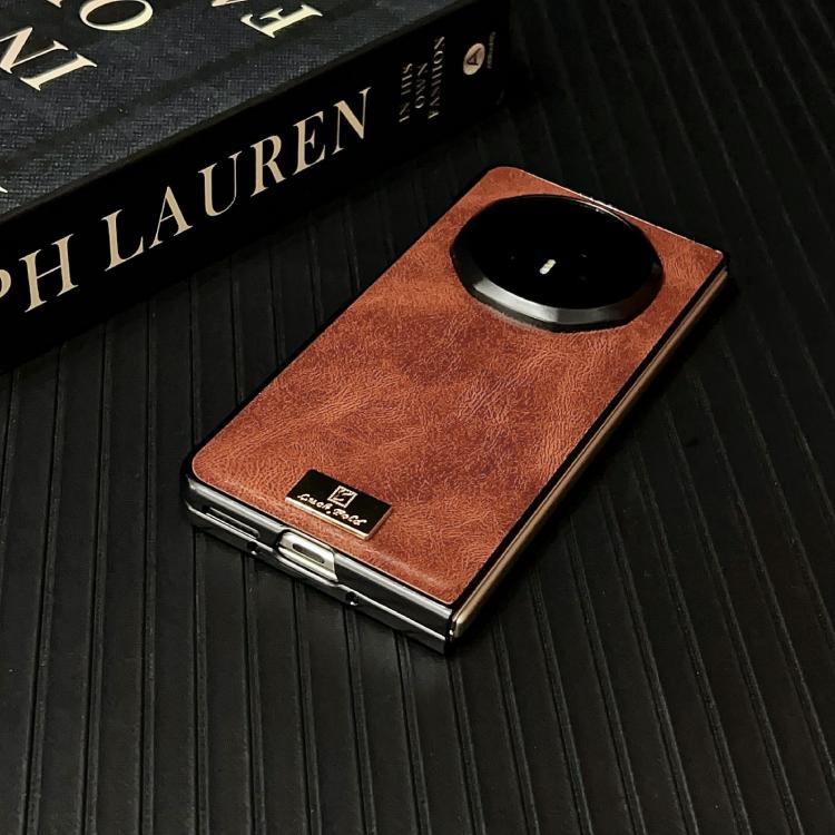 For Honor Magic V5 Crazy Horse Texture PU Phone Case