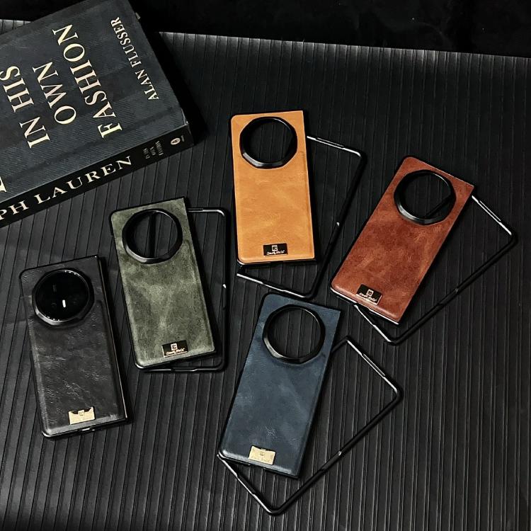 For Honor Magic V5 Crazy Horse Texture PU Phone Case