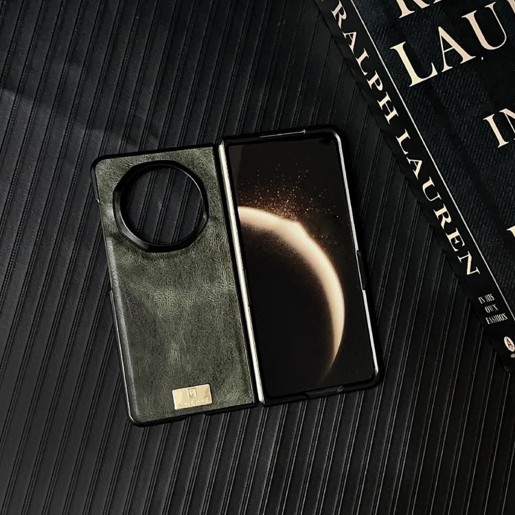 For Honor Magic V5 Crazy Horse Texture PU Phone Case