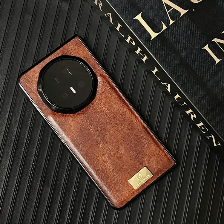 For Honor Magic V5 Crazy Horse Texture PU Phone Case