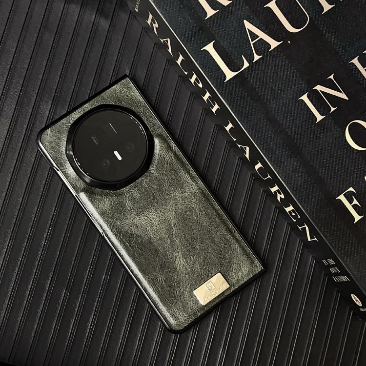 For Honor Magic V5 Crazy Horse Texture PU Phone Case