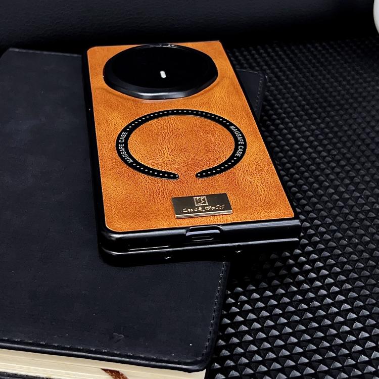 For Honor Magic V6 Crazy Horse Texture PU Phone Case