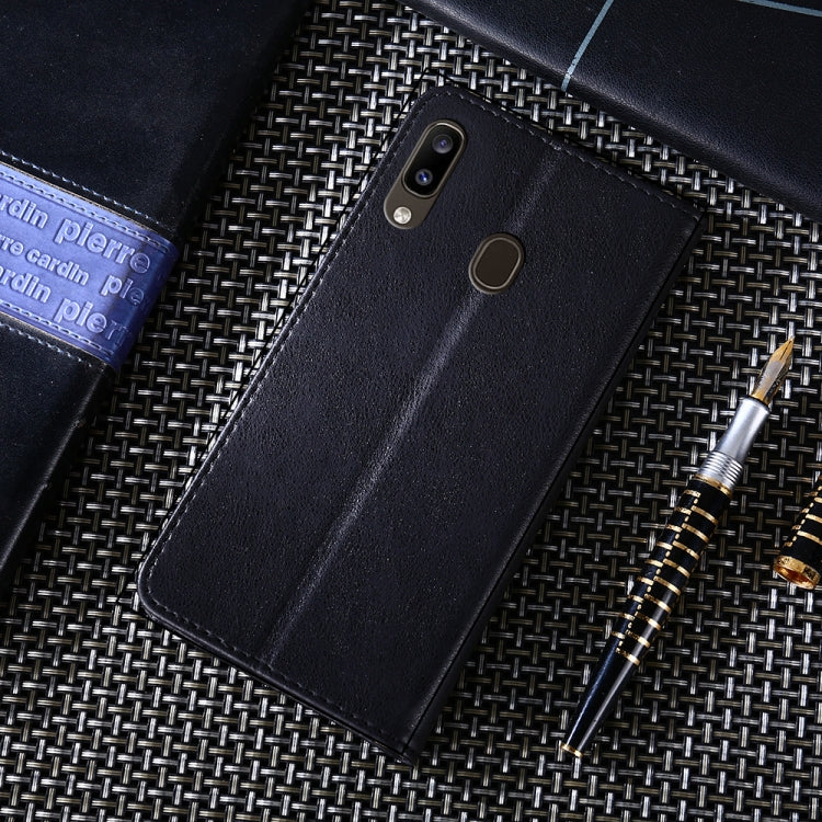 For Samsung Galaxy A20 Non-Magnetic Retro Texture Horizontal Flip Leather Case with Holder & Card Slots & Wallet