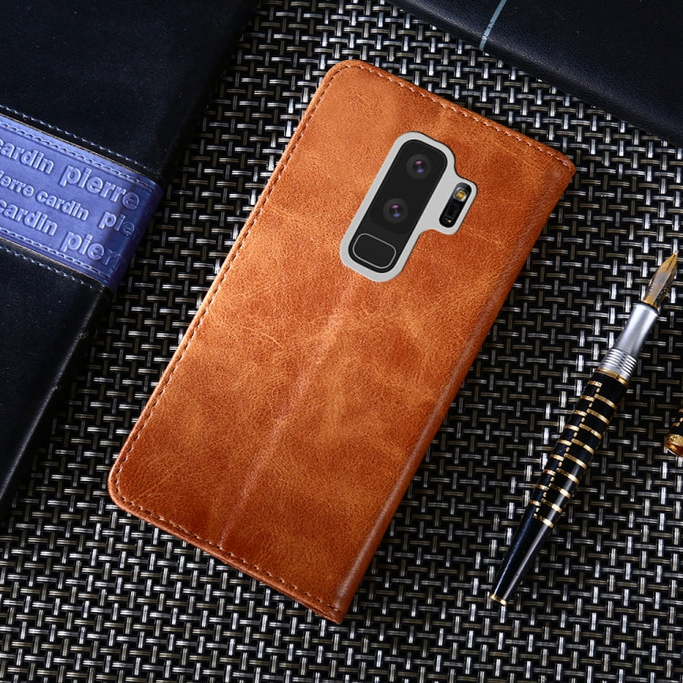 For Samsung Galaxy S9+ Non-Magnetic Retro Texture Horizontal Flip Leather Case with Holder & Card Slots & Wallet