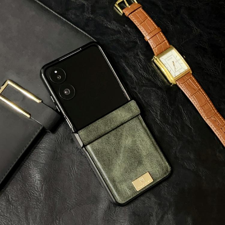 For Xiaomi Mix Flip 2 Crazy Horse Texture Three-stage Leather Phone Case